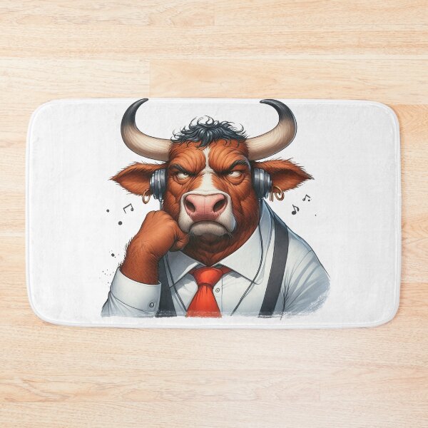 Item preview, Funny Grumpy Bull Headphones Do Not Disturb Cute 3D Cartoon Office Gift designed and sold by LunaPixelStudio.