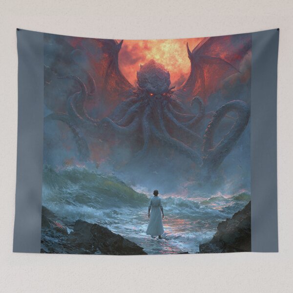 Item preview, Cthulhu Rising — The Call from the Deep | Dark Fantasy Lovecraftian Art Print designed and sold by mistygate.