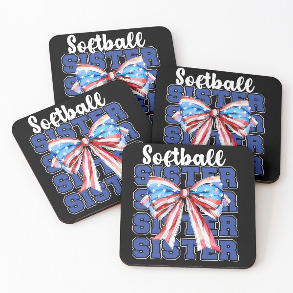 Item preview, Softball Sister Patriotic Bow Shirt designed and sold by LarryMBrown.