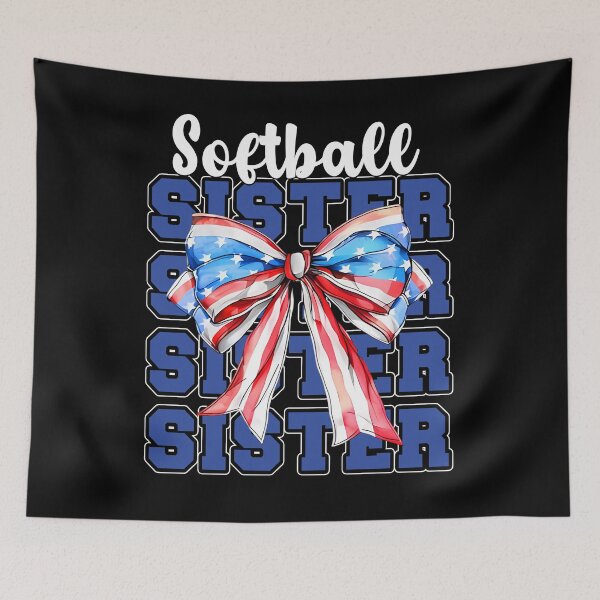 Item preview, Softball Sister Patriotic Bow Shirt designed and sold by LarryMBrown.