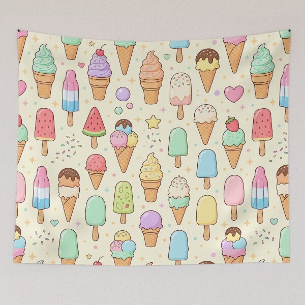 Item preview, Pastel Ice Cream and Popsicle Pattern Sweet Kawaii designed and sold by SplashTastic.
