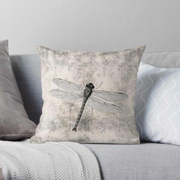 Vintage  Dragonfly  Throw Pillow