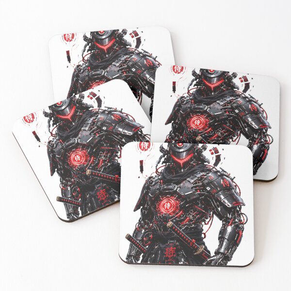 Item preview, Cybernetic Samurai Warrior Futuristic Japanese Sci-Fi T-Shirt Design designed and sold by Studio Atharv.