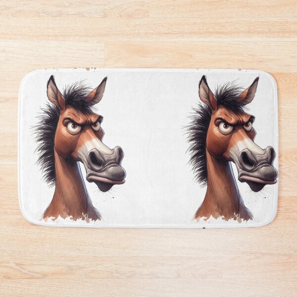 Item preview, Funny Grumpy Horse Cynical Mood Cute 3D Cartoon Farm Animal designed and sold by LunaPixelStudio.