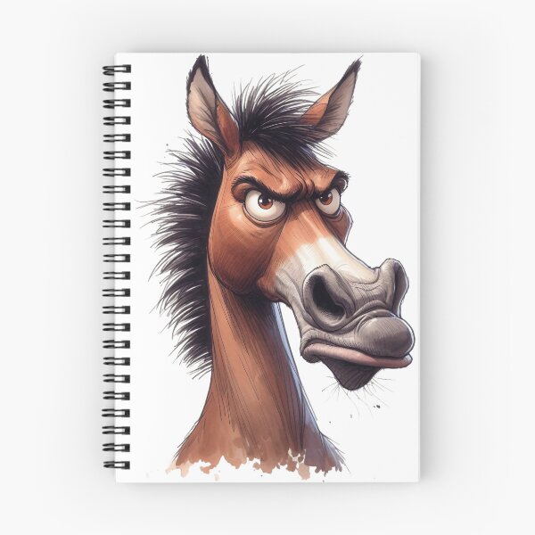 Item preview, Funny Grumpy Horse Cynical Mood Cute 3D Cartoon Farm Animal designed and sold by LunaPixelStudio.