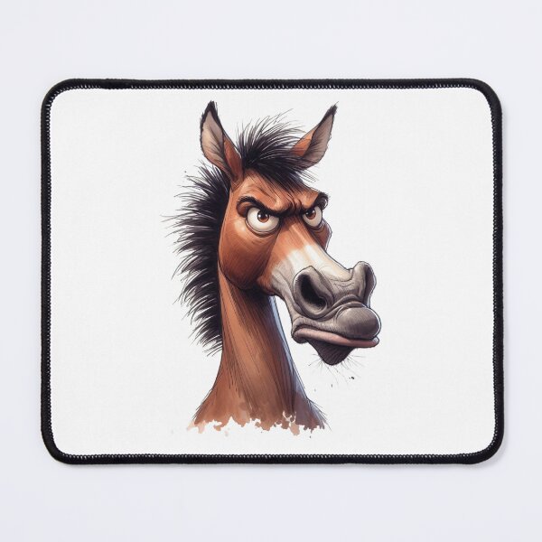 Item preview, Funny Grumpy Horse Cynical Mood Cute 3D Cartoon Farm Animal designed and sold by LunaPixelStudio.