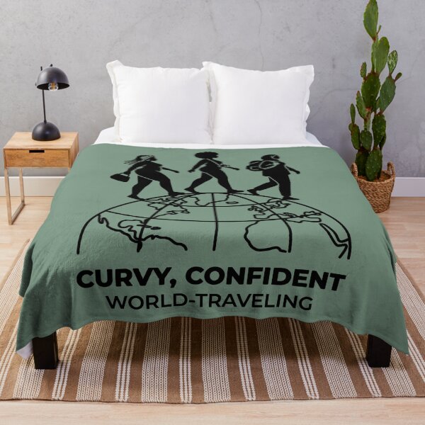 Item preview, Curvy Confident World Traveling Women Empowerment Diversity designed and sold by SplashTastic.