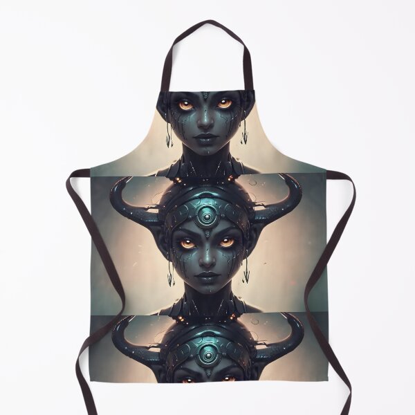 Item preview, Dark Cyber Fantasy Queen | Horned Mystic Warrior Anime Art designed and sold by Bhaskar Digital Art.