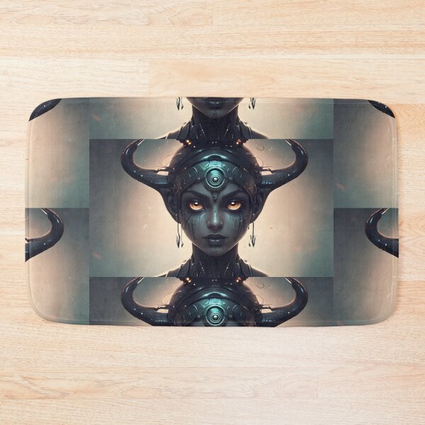 Item preview, Dark Cyber Fantasy Queen | Horned Mystic Warrior Anime Art designed and sold by Bhaskar Digital Art.