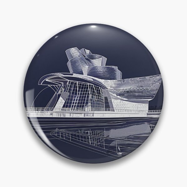 Item preview, Guggenheim Bilbao Blueprint Architecture Poster Art Print Gift designed and sold by Niche-Forge.