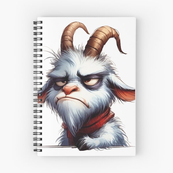 Item preview, Funny Grumpy Goat Cynical Mood Cute 3D Cartoon Farm Animal designed and sold by LunaPixelStudio.