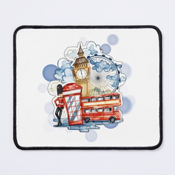 Item preview, El Big Ben de Londres, la noria y la Guardia Real. Diseño de viajes del Reino Unido. designed and sold by iamKRUK.