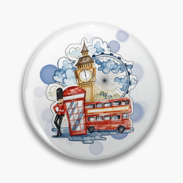 Item preview, London Big Ben Bus Ferris Wheel and Royal Guard UK Travel Design designed and sold by iamKRUK.