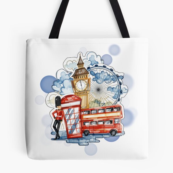 Item preview, London Big Ben Bus Ferris Wheel and Royal Guard UK Travel Design designed and sold by iamKRUK.