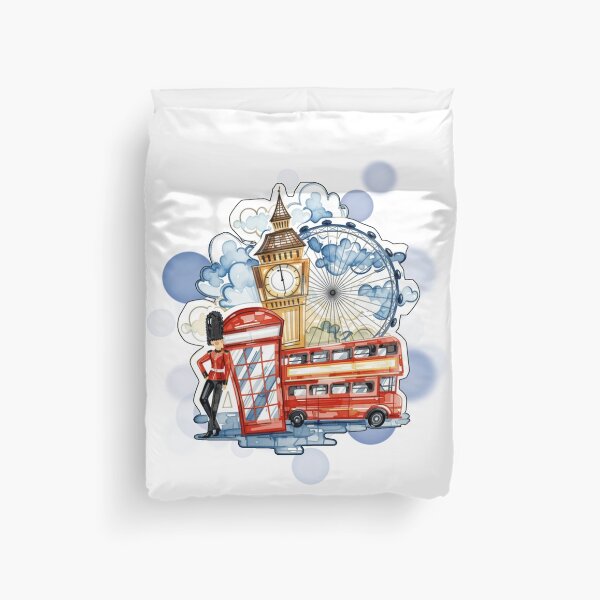 Item preview, London Big Ben Bus Ferris Wheel and Royal Guard UK Travel Design designed and sold by iamKRUK.