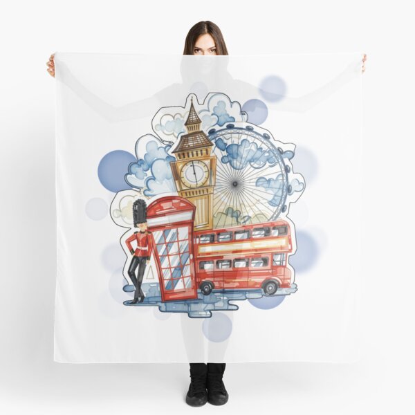 Item preview, London Big Ben Bus Ferris Wheel and Royal Guard UK Travel Design designed and sold by iamKRUK.
