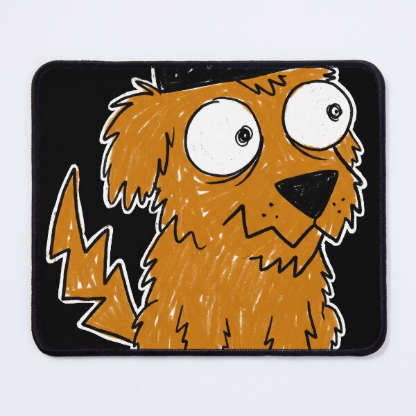 Item preview, Cute Scruffy Orange Dog Wearing Black Hat Illustration - Quirky Puppy Graphic for T-Shirts and Stickers designed and sold by seven things shop.