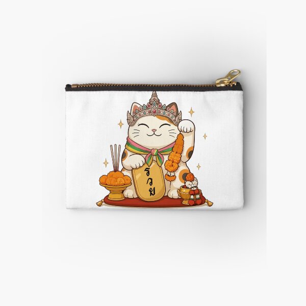 Item preview, Thai Lucky Cat Kawaii Maneki Neko Thai Style Illustration designed and sold by Muri Neko.