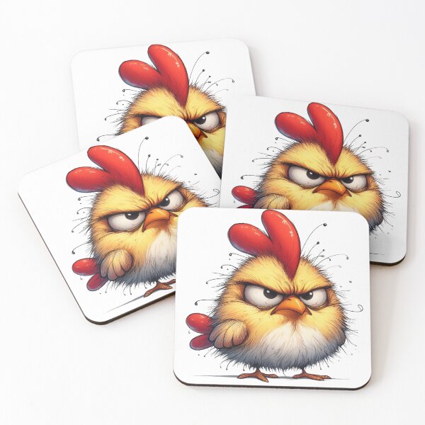 Item preview, Funny Grumpy Chick Cynical Mood Cute 3D Cartoon Farm Animal designed and sold by LunaPixelStudio.
