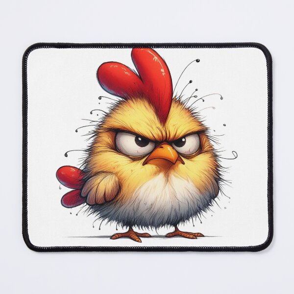 Item preview, Funny Grumpy Chick Cynical Mood Cute 3D Cartoon Farm Animal designed and sold by LunaPixelStudio.
