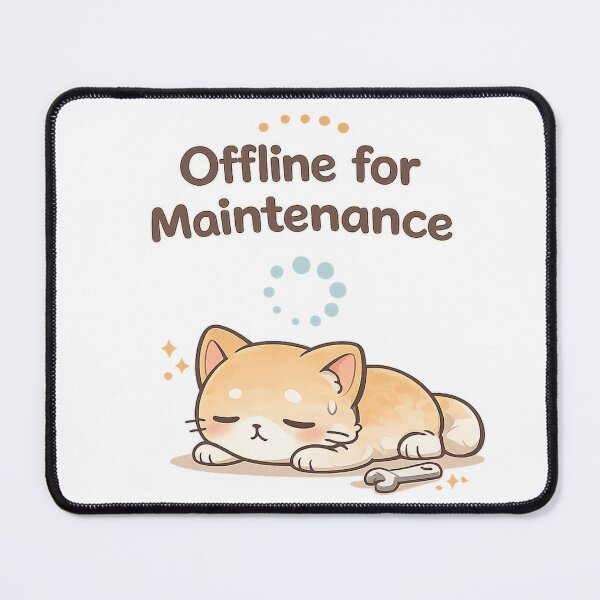 Item preview, Offline for Maintenance Cute Cat Funny Introvert Kawaii Design designed and sold by Cute-Corne.