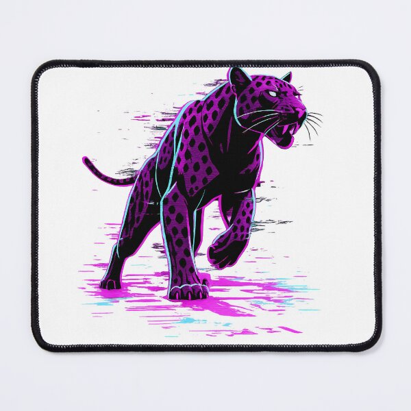 Item preview, Neon Cyberpunk Panther - 80s Retrowave Big Cat designed and sold by etuvibes.