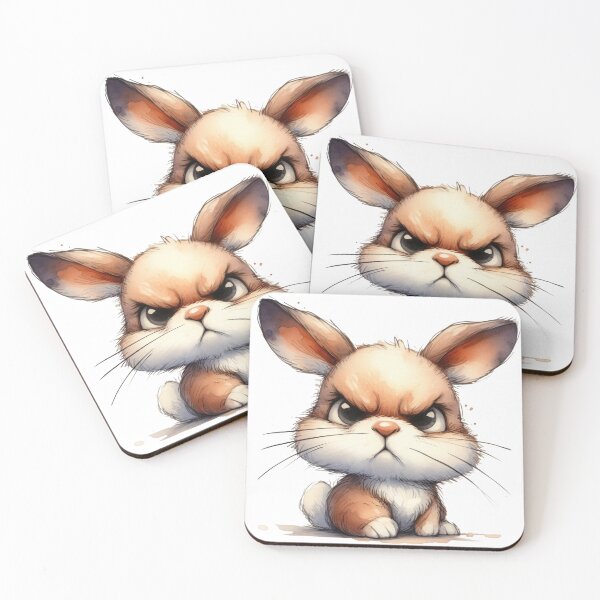 Item preview, Funny Grumpy Bunny Cynical Mood Cute 3D Cartoon Rabbit Gift designed and sold by LunaPixelStudio.
