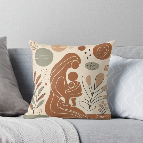 Item preview, Abstract Motherhood Afrohemian Wall Art | Earthy Terracotta Mother and Child designed and sold by Premiumartss.