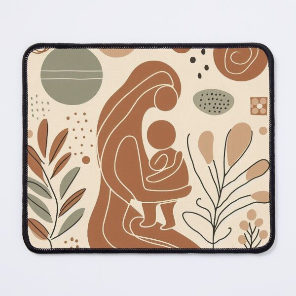 Item preview, Abstract Motherhood Afrohemian Wall Art | Earthy Terracotta Mother and Child designed and sold by Premiumartss.