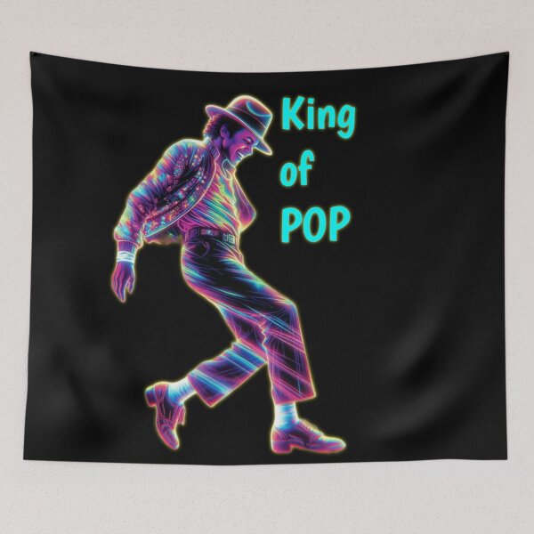 Item preview, MJ King Of Pop Neon Glow Dance Art designed and sold by ExploreAura Studio.