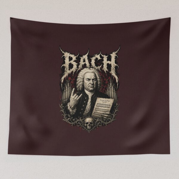 Item preview, Bach of the Damned — Baroque Death Metal Composer designed and sold by TheClockOutClub.