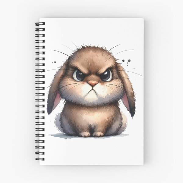 Item preview, Funny Grumpy Bunny Cynical Mood Cute 3D Cartoon Floppy Ear Rabbit Gift designed and sold by LunaPixelStudio.