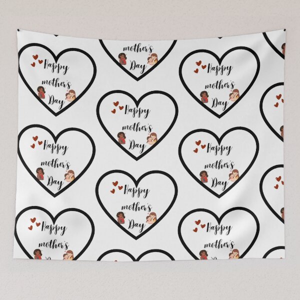 Item preview, A black heart outline and "Happy Mother's Day" designed and sold by Art70shop.