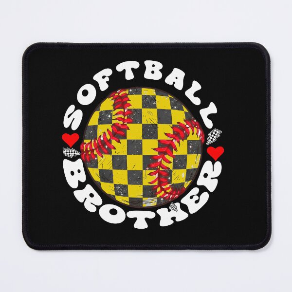 Item preview, Softball Brother Retro Checkerboard Ball Tee designed and sold by LarryMBrown.