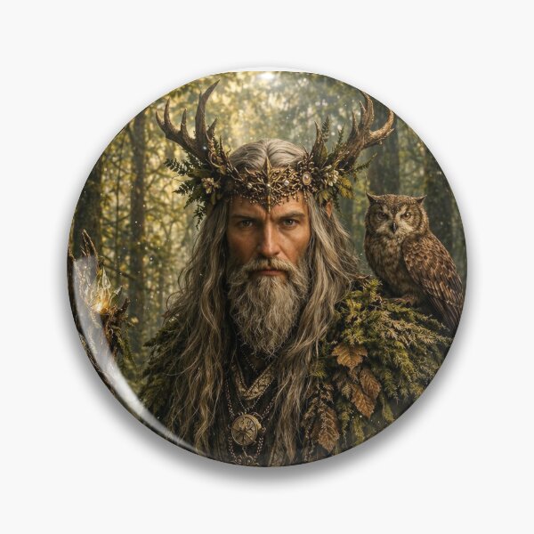 Item preview, Forest Druid with Owl in Enchanted Woods | Mystical Nature Mage Fantasy Art designed and sold by DrakariArt.