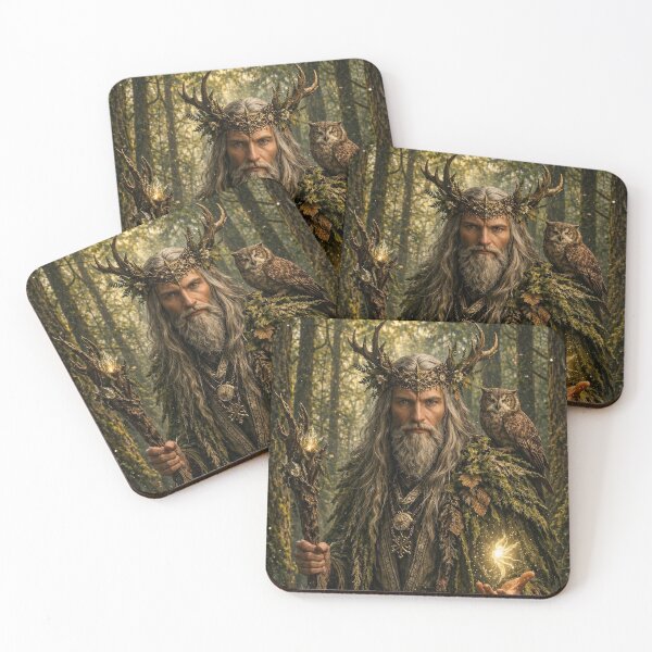 Item preview, Forest Druid with Owl in Enchanted Woods | Mystical Nature Mage Fantasy Art designed and sold by DrakariArt.