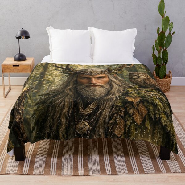 Item preview, Forest Druid with Owl in Enchanted Woods | Mystical Nature Mage Fantasy Art designed and sold by DrakariArt.