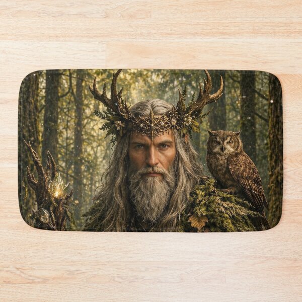 Item preview, Forest Druid with Owl in Enchanted Woods | Mystical Nature Mage Fantasy Art designed and sold by DrakariArt.