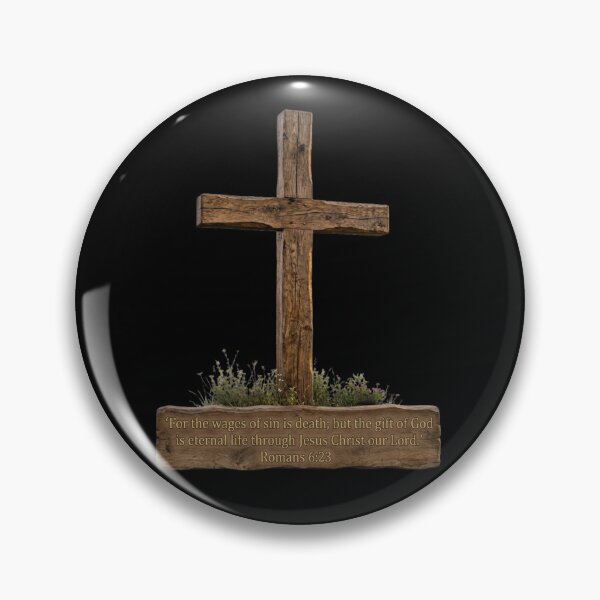 Item preview, Wooden Christian Cross with Romans 6:23 Verse designed and sold by RoyalDeluxGo.