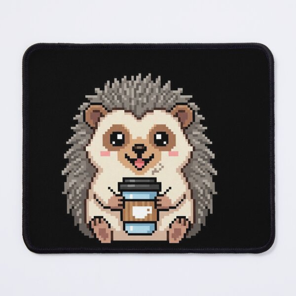 Item preview, Hedgehog Coffee Pixel Art designed and sold by BhadzCheetah.