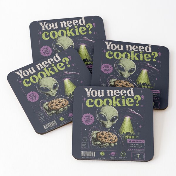 Item preview, You Need Cookie? — Retro Alien Bakery Horror designed and sold by TheClockOutClub.