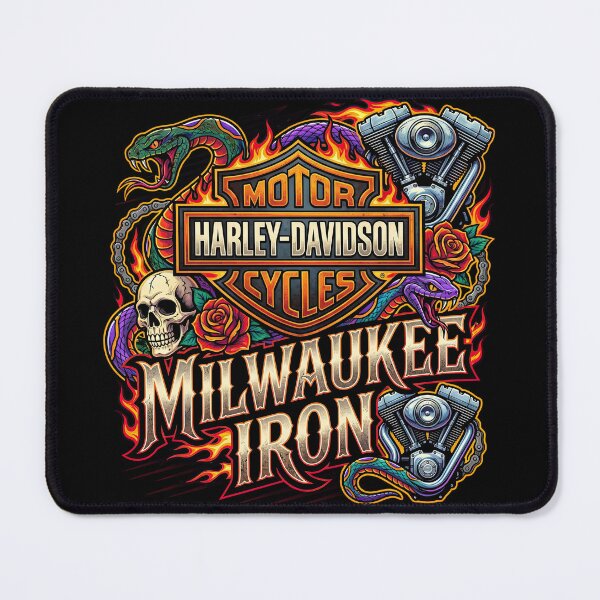 Item preview, Milwaukee Iron Harley Davidson Vintage Custom Motorcycle Graphic designed and sold by enzoade.