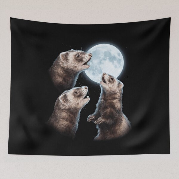 Item preview, Ferret Howling Moon Art Animal Lover designed and sold by TerryConnells.