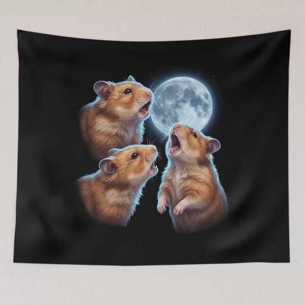 Item preview, Hamster Howling Moon Art Animal Lover designed and sold by TerryConnells.