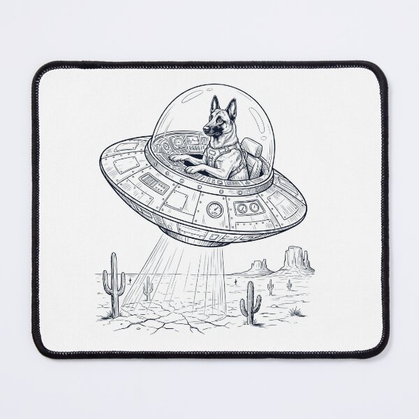 Item preview, Vintage Belgian Malinois Riding UFO Dog Mom Dad Lover designed and sold by DoodleTortle.