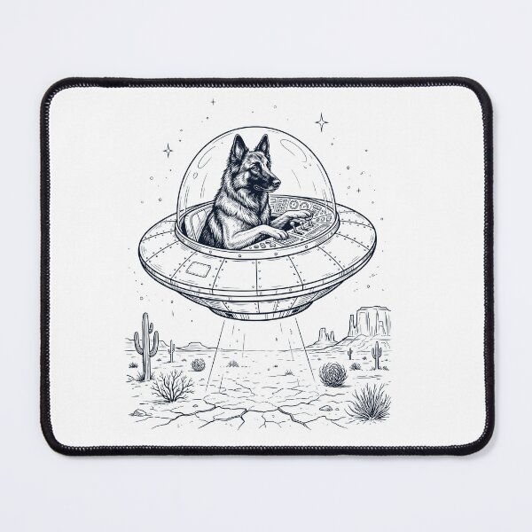Item preview, Vintage Belgian Shepherd Riding UFO Dog Mom Dad Lover designed and sold by DoodleTortle.