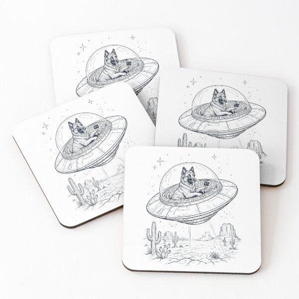 Item preview, Vintage Belgian Tervuren Riding UFO Dog Mom Dad Lover designed and sold by DoodleTortle.