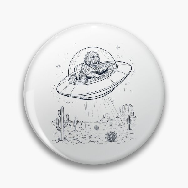 Item preview, Vintage Bergamasco Shepherd Riding UFO Dog Mom Dad Lover designed and sold by DoodleTortle.
