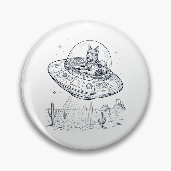 Item preview, Vintage Berger Picard Riding UFO Dog Mom Dad Lover designed and sold by DoodleTortle.