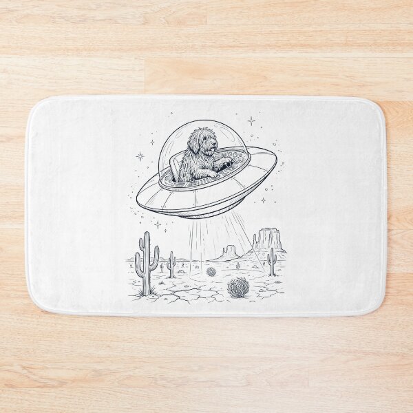 Item preview, Vintage Bergamasco Shepherd Riding UFO Dog Mom Dad Lover designed and sold by DoodleTortle.